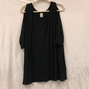 Black open shoulder shirt
